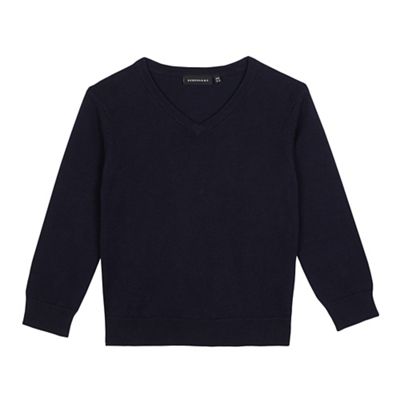 Children's navy V neck jumper